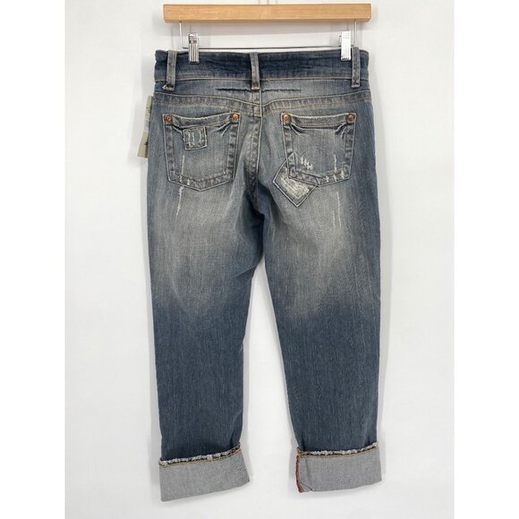 RALPH LAUREN POLO Jeans COMPANY CROP CUFFED DISTRESS SIZE 29 NWT - Picture 3 of 5